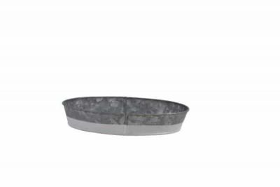 CONEY ISL GALVANISED OVAL TRAY DIPPED WHITE 24X16