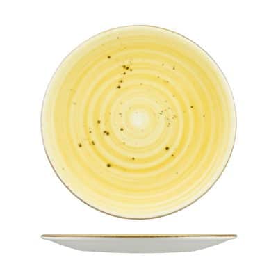 RUSTIC ROUND PLATE 290MM YELLOW