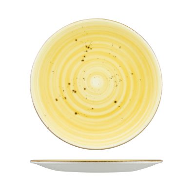RUSTIC ROUND PLATE 275mm YELLOW