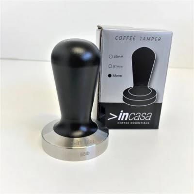 COFFEE TAMPER INCASA 58mm *NEW STYLE* w/ black handle