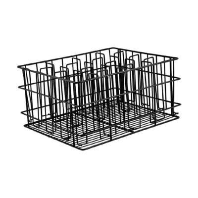 16 Compartment Glass Basket Black PVC Coated 430 x 355 x 215mm